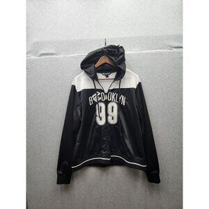 Rocawear Classic Brooklyn 99 Black & White Hooded Jacket 2X Polyester Mesh